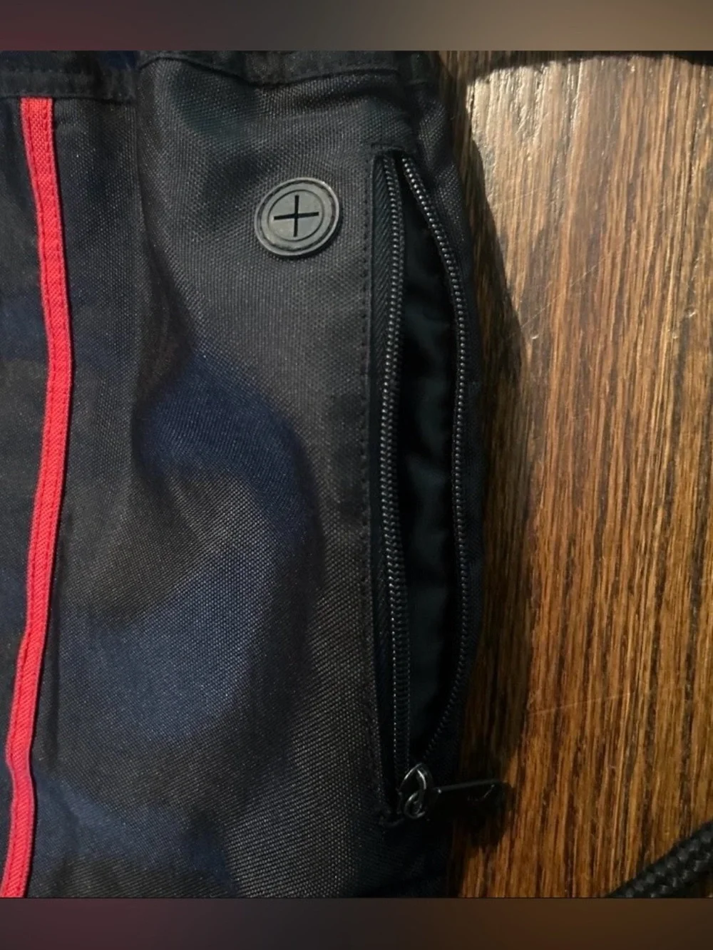 Y2K Jordan Black Drawstring Backpack with Red Stripes